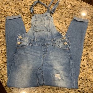 Girls Justice Skinny distressed Overalls